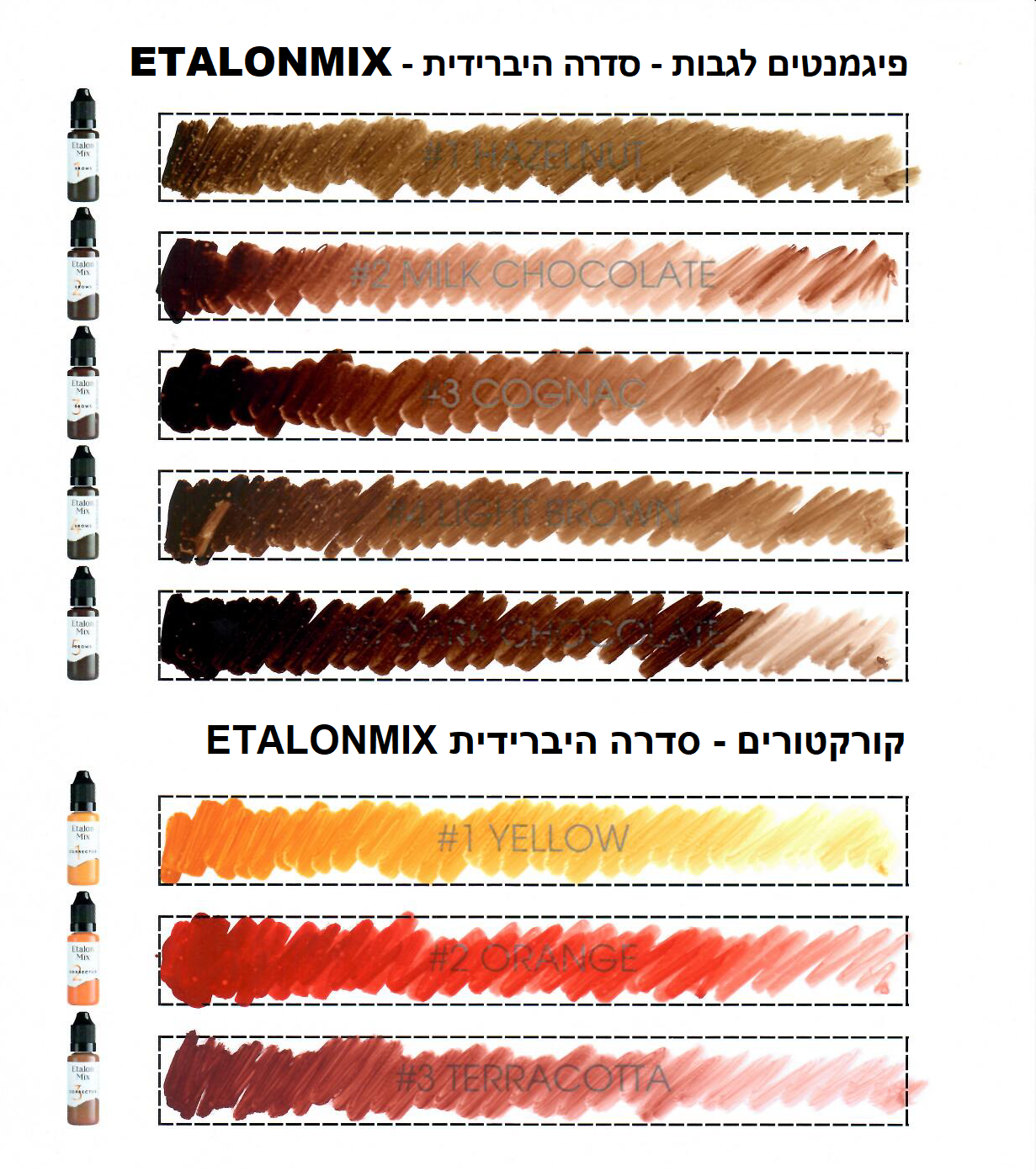 פיגמנט לגבות Hazelnut #1 (אגוז יער) - Etalon Mix | סדרה היברדית 5 מ"ל – תמונה 2